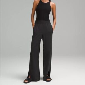 Lululemon Stretch Woven High-Rise Wide-leg Pants, Size L, Color black
